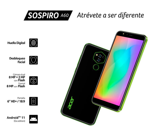 TELEFONO ACER SOSPIRO A60 2/32GB